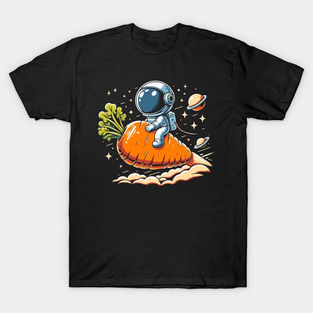 Space Carrot Ride - Embrace the Veggie Wave T-Shirt by Xeire